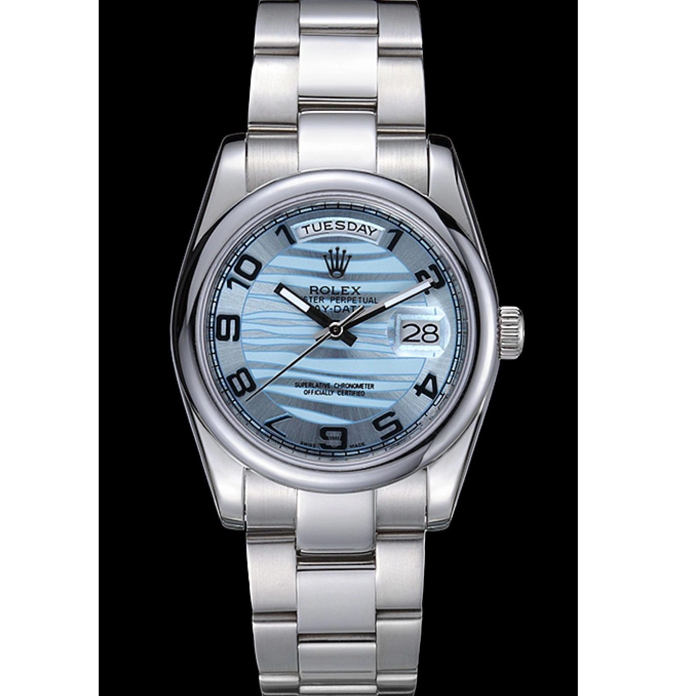 Good Copy Rolex Watches 7470 Rolex Dial Polished DayDate Bezel Silver White 0819